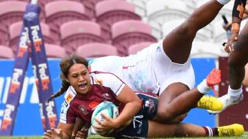 Exciting teenage Queensland centre Shalom Sauaso has been included in the Wallaroos squad. (Jono Searle/AAP PHOTOS)